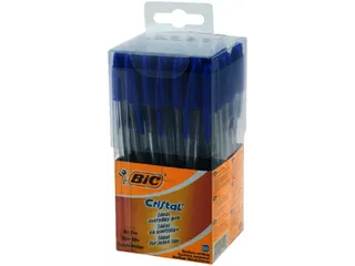 Balpen Bic Cristal medium blauw in tubo verpakking - 2