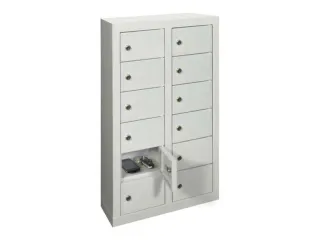 lockerkast,RAL 7035,HxBxD 815x460x200mm,2x6vakken,vak B 215mm - 2
