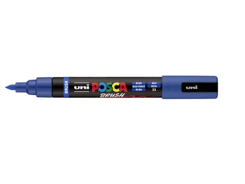 Paintmarker Uni POSCA PC-5BR brushpunt M donkerblauw