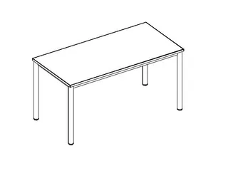 Vergadertafel Hxbxd 74x140x70cm 4-poots Verchroomd Cc-zwart - 6