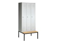 Garderobekast 2090x1200x500mm Zitbank Van Hout 3 Vakken