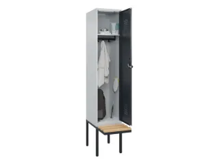 locker met bank,HxBxD 2120x400x815mm,1vak,vak B 400mm,draaigrendel - 1