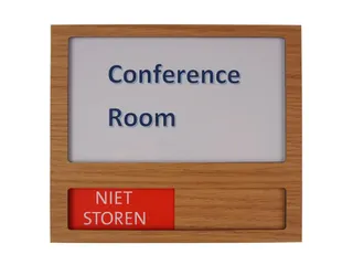 Premium Deurbord Houtlook met schuif Niet Storen Groen Rood 150x130mm - 1