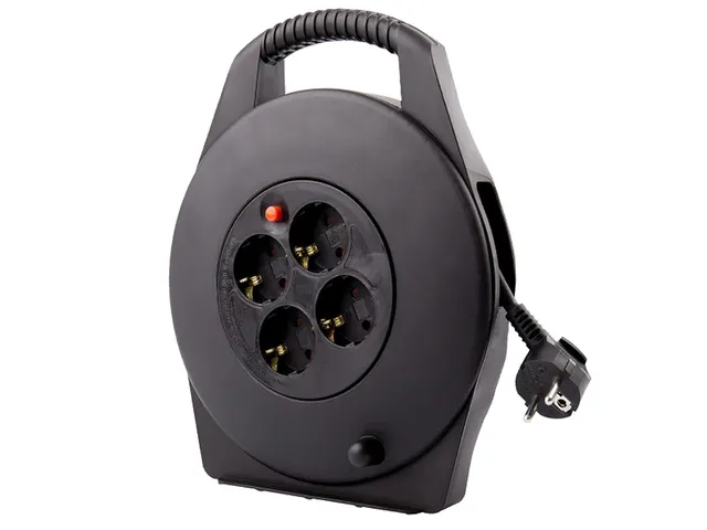 Kabelhaspel BRASQ 4 voudig 15 meter zwart