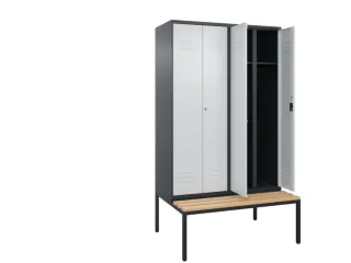locker voor scheiding van kleding,HxBxD 2120x1200x815mm,4vak - 2