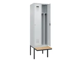 locker met bank,voor scheiding van kleding,HxBxD 2120x600x815mm,2vak - 1