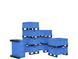 Euronorm Stapelkrat Pp 520x800x600mm 211l Dubbele Bodem Sledepoten - 3
