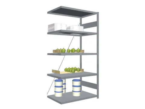 Rvs Inhaakstelling Aanbouw 2000x1010x635mm 5legborden Vaklast 200kg