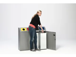 Afvalverzamelstation 4X50 Liter Romp Zilverkleurig - 3