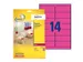 Etiket Avery L7363P-25 99.1x38.1mm Neon Roze 350 Stuks