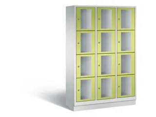 Lockerkast 1800x1200x500mm 3x4 vakken Cilinderslot, Sokkel, RDS1108060 - 2