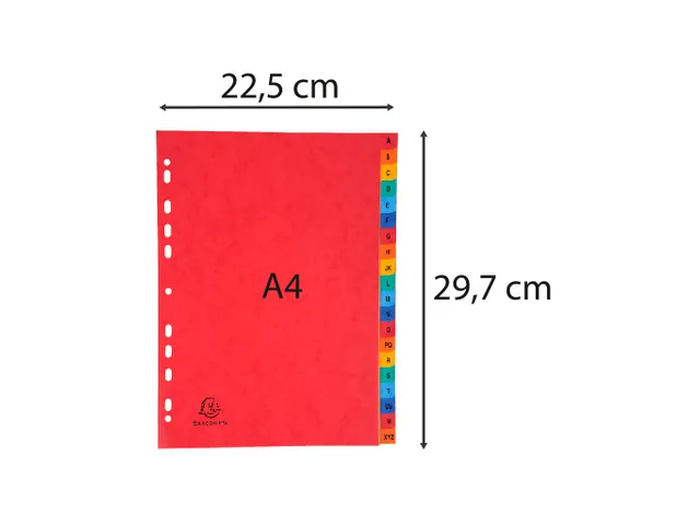 Intercalaires carte lustrée avec onglets imprimés alphabétiques 20