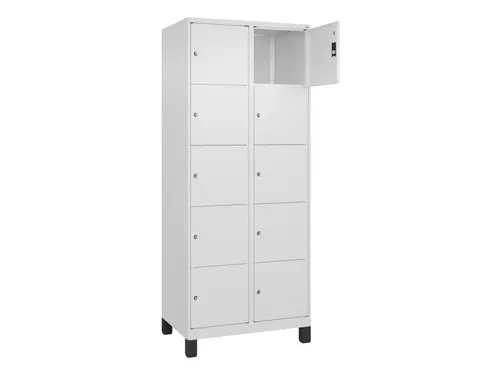 lockerkast,HxBxD 1950x800x500mm,2x5vakken,vak B 400mm,cil.-slot,voeten