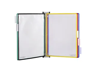 Zichtpanelensysteem wand Tarifold metaal A4 5 tassen assorti - 2