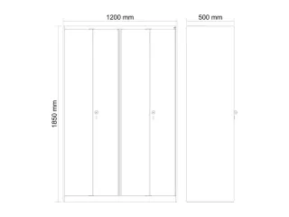 locker voor scheiding van kleding,HxBxD 1850x1200x500mm,4vak - 3