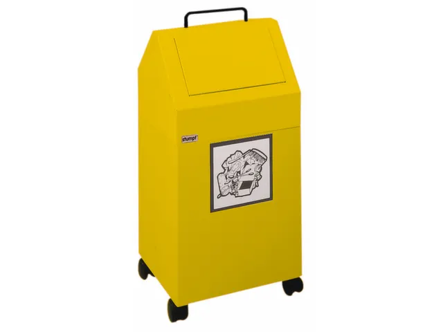 afvalverzamelaar vuurremmend 45 liter HxBxD 710x330x310mm geel