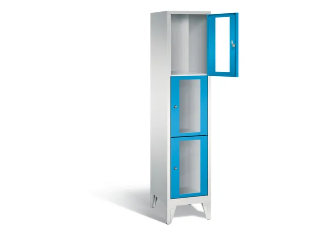 lockerkast 1850x420x500mm 1x3 vakken Cilinderslot Poten, RAL5012