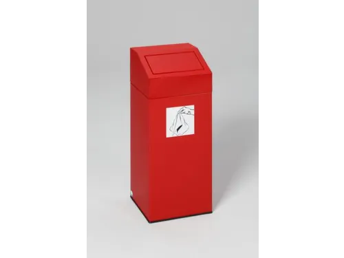 Afvalverzamelaar 45 liter 790x320x320mm sticker poetsdoeken Rood