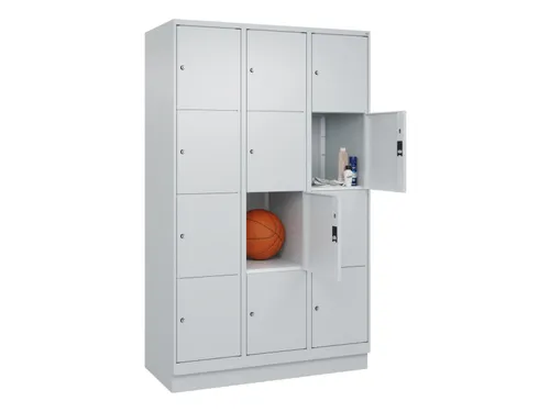 lockerkast,HxBxD 1950x1200x500mm,3x4vakken,vak B 400mm,cil.-slot