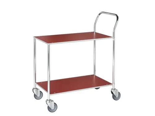 Tafelwagen,Draagverm. 150Kg,2Etage(S),Etage(S) Melaminecoating,Rood