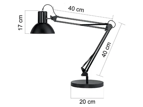 Bureaulamp Unilux Success 80 LED met klem en voet Zwart