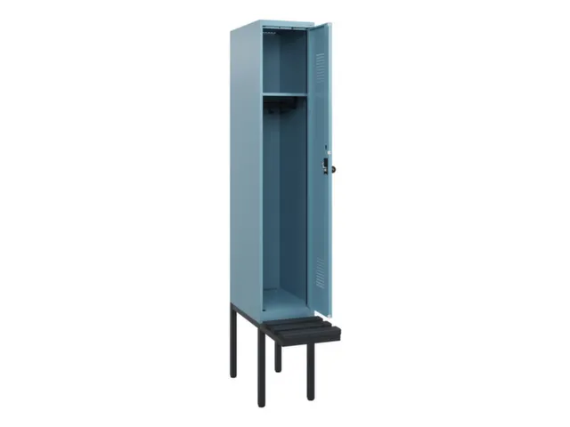 locker met bank,HxBxD 1950x300x815mm,1vak,vak B 300mm,draaigrendel