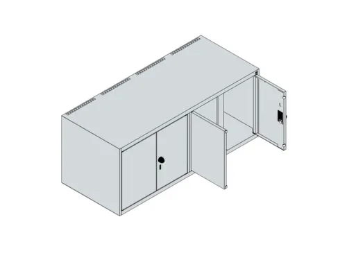 opzetkast,v. locker,4vak.,vak B 300mm,HxBxD 500x1200x500mm,vleugeldeur