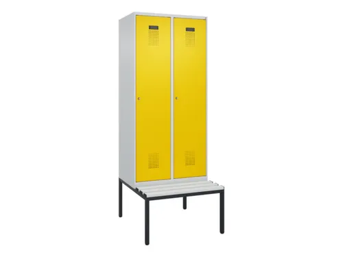 locker met bank,voor scheiding van kleding,HxBxD 2120x800x815mm,2vak