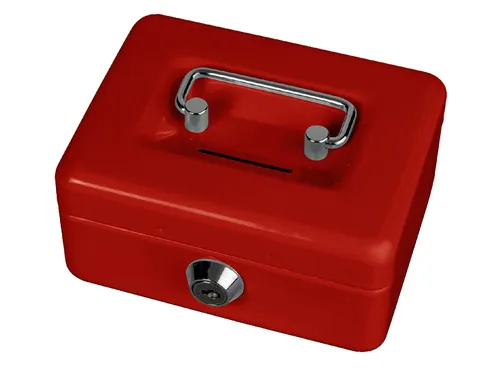 Geldkist MAUL met muntgleuf en slot 125x95x60mm rood