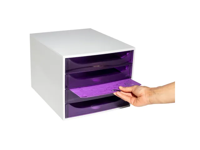 Ladenblok Ecobox 4 Laden A4+ Paars