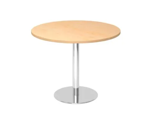vergadertafel,HxØ 745x1000mm,rond,schotelvoet chroom,ronde buis