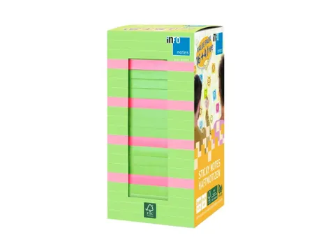 75X75Mm Pack Économique 20X 80 Vert Brillant 4X 80 Rose Brillant