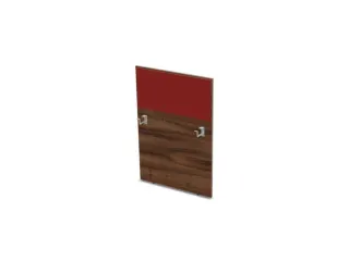 baliepaneel v. bureau aanbouw rechts NP-tiepolo nut BN4011-rood 800mm - 1
