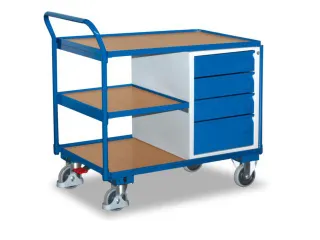 Tafel- En Kastwagen 250kg Laadvl. Lxb 1000x600mm 3 Etages 4 Laden - 2