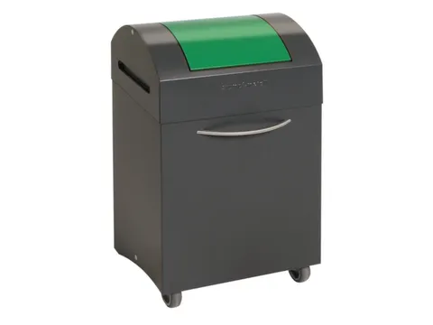 Afvalbak 45 Liter 650x380x320mm Plaatstaal 2 Wielen Klep Groen