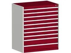 ladekast 1200x1050x650mm 10laden zware lasten RAL7035 front RAL3004