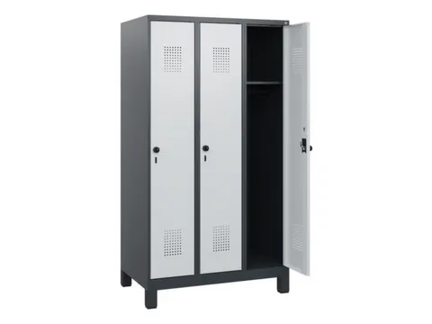 schoollocker,HxBxD 1630x900x500mm,3vak,vak B 300mm,draaigrendel,voeten