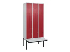 Z-garderobekast,HxBxD 2120x900x815mm,6vak,vak B 300mm,cil.-slot
