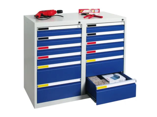 ladekast HxBxD 900x1000x500mm 12laden zware lasten RAL7035 RAL5010