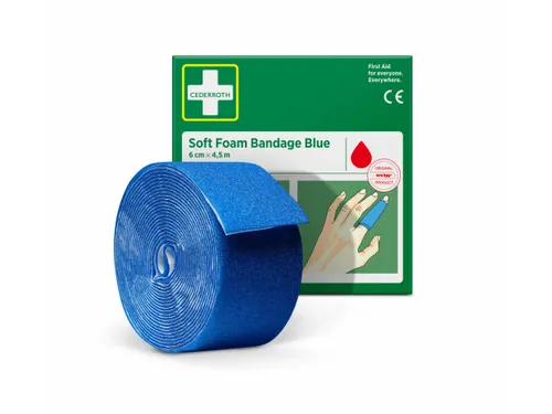 Bandage Cederroth Soft Foam blauw 6cmx4.5m