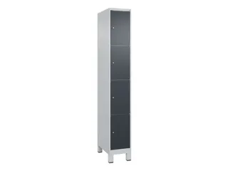 lockerkast,HxBxD 1950x300x500mm,1x4vakken,vak B 300mm,cil.-slot,voeten - 1