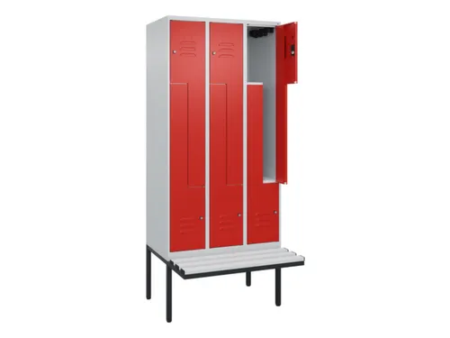 Z-garderobekast,HxBxD 2120x900x815mm,6vak,vak B 300mm,cil.-slot
