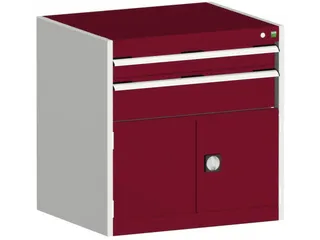 ladekast HxBxD 800x800x525mm 2laden RAL7035 front RAL3004 - 1