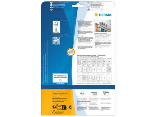 HERMA 10902 Power Etiketten A4 45,7x21,2mm Wit 1200 stuks