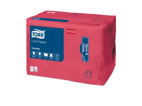 Tork 509307 Lunchservet Universal Rood 32,5x32,5cm