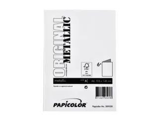 Correspondentiekaart Papicolor dubbel 105x148mm metallic parelwit 6 st - 3