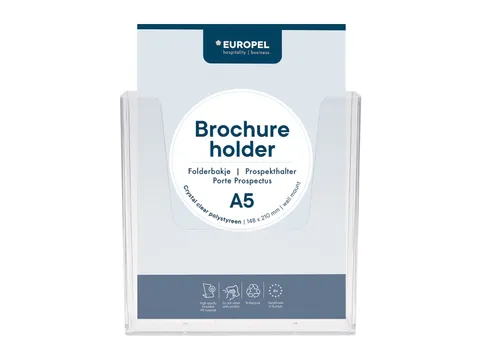 Folderhouder Europel wand A5 transparant