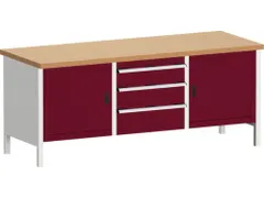 werkbank met opbergruimte,HxBxD 840x2000x750mm,beukenblad