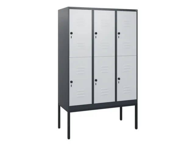 dubbeldekse locker,HxBxD 1950x1200x500mm,3x2vak.,vak B 400mm