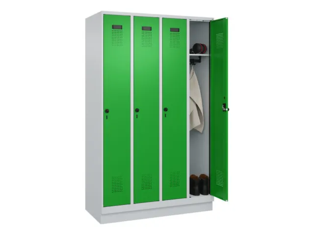 locker,HxBxD 1950x1200x500mm,4vak,vak B 300mm,draaigrendel,sokkel